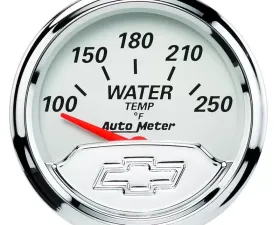 AutoMeter GAUGE; WATER TEMP; 2 1/16in.; 250deg.F; ELEC; CHEVROLET HERITAGE BOWTIE
