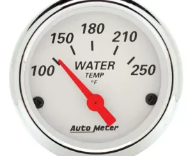 AutoMeter GAUGE; WATER TEMP; 2 1/16in.; 250deg.F; ELEC; ARCTIC WHITE