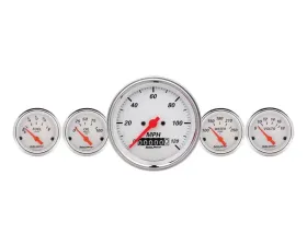 AutoMeter GAUGE KIT; 5 PC.; 3 3/8in./2 1/16in.; ELEC. SPEEDOMETER; ARCTIC WHITE