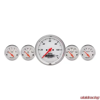 AutoMeter GAUGE KIT; 5 PC.; 3 3/8in./2 1/16in.; ELEC. SPEEDOMETER; ARCTIC WHITE - 1340