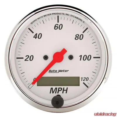 AutoMeter GAUGE; SPEEDOMETER; 3 1/8in.; 120MPH; ELEC. PROG. W/LCD ODO; ARCTIC WHITE - 1388