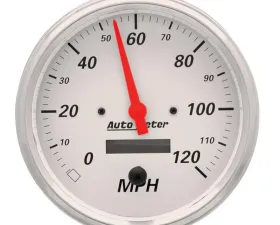 AutoMeter GAUGE; SPEEDOMETER; 5in.; 120MPH; ELEC. PROG. W/LCD ODO; ARCTIC WHITE