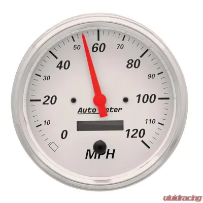 AutoMeter GAUGE; SPEEDOMETER; 5in.; 120MPH; ELEC. PROG. W/LCD ODO; ARCTIC WHITE - 1389
