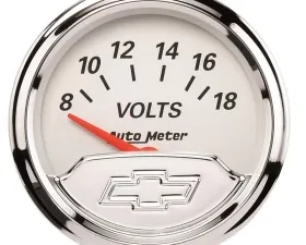AutoMeter GAUGE; VOLTMETER; 2 1/16in.; 18V; ELEC; CHEVROLET HERITAGE BOWTIE