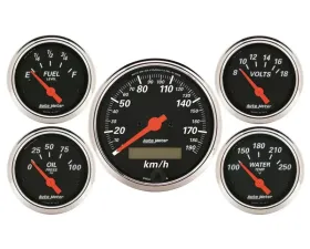 AutoMeter GAUGE KIT; 5 PC.; 3 1/8in./2 1/16in.; ELEC. KM/H SPEEDOMETER; DESIGNER BLACK