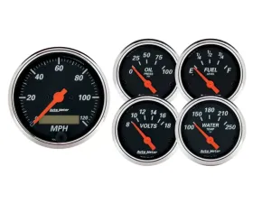 AutoMeter GAUGE KIT; 5 PC.; 3 1/8in./2 1/16in.; ELEC. SPEEDOMETER; DESIGNER BLACK