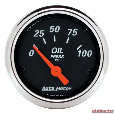 AutoMeter GAUGE; OIL PRESS; 2 1/16in.; 100PSI; ELEC; DESIGNER BLACK - 1426