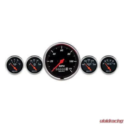 AutoMeter GAUGE KIT; 5 PC.; 3 3/8in./2 1/16in.; ELEC. SPEEDOMETER; DESIGNER BLACK - 1440