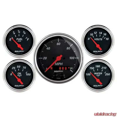 AutoMeter GAUGE KIT; 5 PC.; 3 3/8in./2 1/16in.; GPS SPEEDOMETER; DESIGNER BLACK - 1450