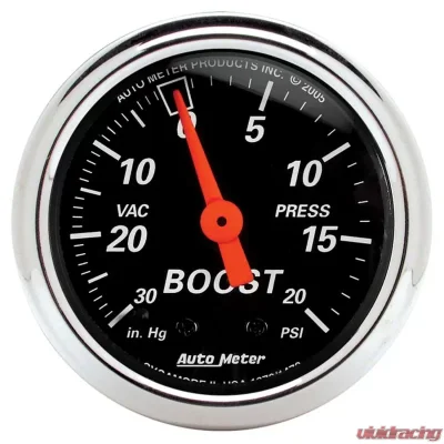 AutoMeter GAUGE; VAC/BOOST; 2 1/16in.; 30INHG-20PSI; MECHANICAL; DESIGNER BLACK - 1471