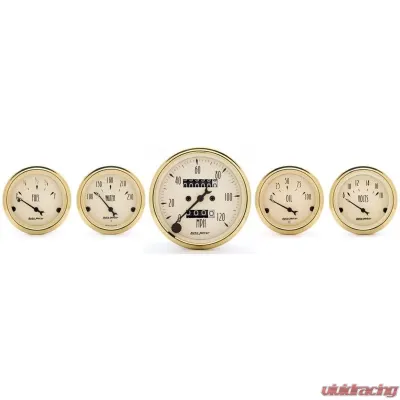 AutoMeter GAUGE KIT; 5 PC.; 3 1/8in./2 1/16in.; MECH. SPEEDOMETER; GOLDEN OLDIES - 1501