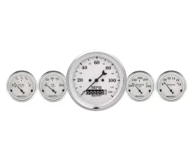 AutoMeter GAUGE KIT; 2 PC.; QUAD/SPEEDOMETER; 3 3/8in.; OLD TYME WHITE