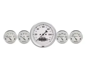 AutoMeter GAUGE KIT; 5 PC.; 3 3/8in./2 1/16in.; ELEC. SPEEDOMETER; OLD TYME WHITE