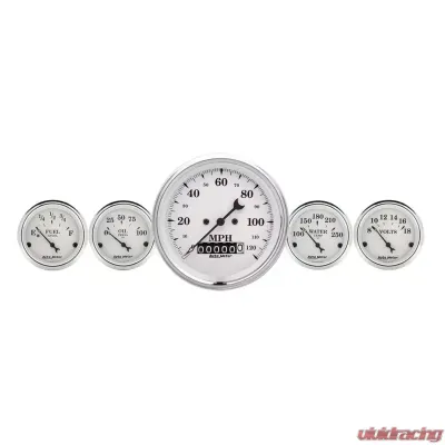 AutoMeter GAUGE KIT; 5 PC.; 3 3/8in./2 1/16in.; ELEC. SPEEDOMETER; OLD TYME WHITE - 1640