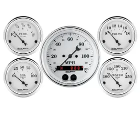 AutoMeter GAUGE KIT; 5 PC.; 3 3/8in./2 1/16in.; GPS SPEEDOMETER; OLD TYME WHITE