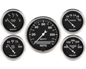 AutoMeter GAUGE KIT; 5 PC.; 3 1/8in./2 1/16in.; ELEC. SPEEDOMETER; OLD TYME BLACK