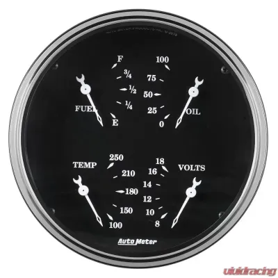 AutoMeter GAUGE; QUAD; 5in.; 0OE-90OF; ELEC; OLD TYME BLACK - 1719