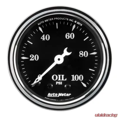 AutoMeter GAUGE; OIL PRESS; 2 1/16in.; 100PSI; MECH; OLD TYME BLACK - 1721