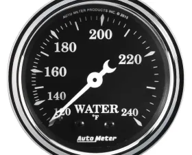 AutoMeter GAUGE; WATER TEMP; 2 1/16in.; 120-240deg.F; MECH; OLD TYME BLACK
