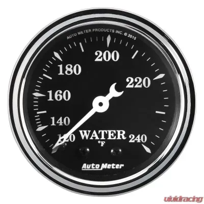 AutoMeter GAUGE; WATER TEMP; 2 1/16in.; 120-240deg.F; MECH; OLD TYME BLACK - 1733