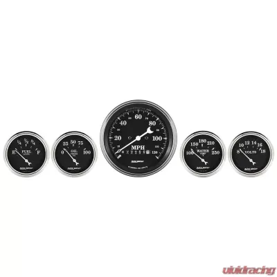 AutoMeter GAUGE KIT; 5 PC.; 3 3/8in./2 1/16in.; ELEC. SPEEDOMETER; OLD TYME BLACK - 1740