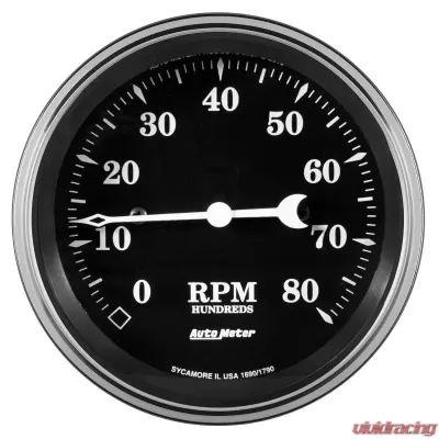 AutoMeter GAUGE; TACHOMETER; 3 3/8in.; 8K RPM; IN-DASH; OLD TYME BLACK - 1790