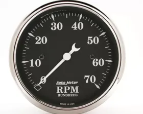 AutoMeter GAUGE; TACHOMETER; 3 1/8in.; 7K RPM; IN-DASH; OLD TYME BLACK