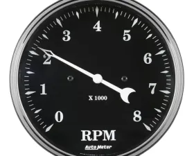 AutoMeter GAUGE; TACHOMETER; 5in.; 8K RPM; IN-DASH; OLD TYME BLACK