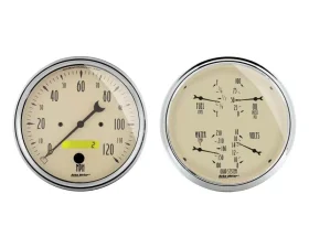 AutoMeter GAUGE KIT; 2 PC.; QUAD/SPEEDOMETER; 5in.; ANTIQUE BEIGE