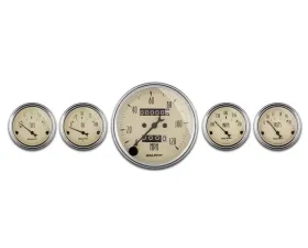 AutoMeter GAUGE KIT; 5 PC.; 3 1/8in./2 1/16in.; MECH. SPEEDOMETER; ANTIQUE BEIGE