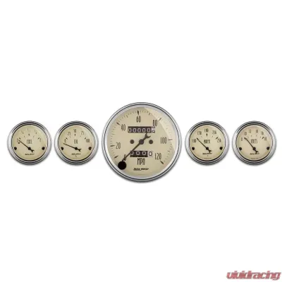 AutoMeter GAUGE KIT; 5 PC.; 3 1/8in./2 1/16in.; MECH. SPEEDOMETER; ANTIQUE BEIGE - 1808