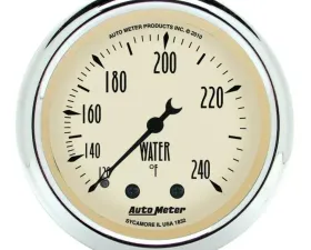 AutoMeter GAUGE; WATER TEMP; 2 1/16in.; 120-240deg.F; MECH; ANTIQUE BEIGE