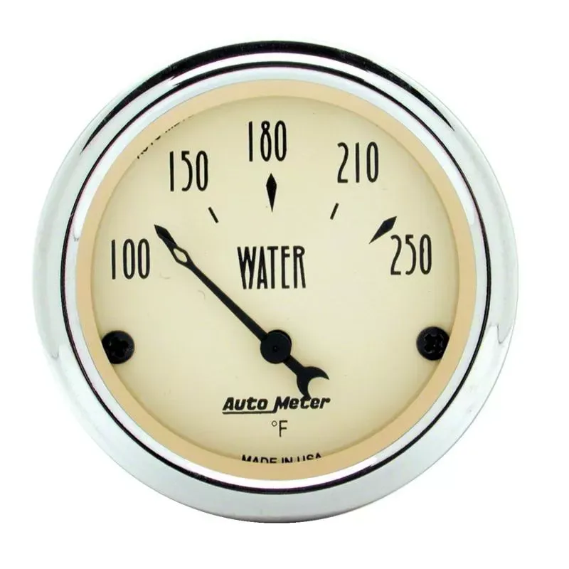AutoMeter GAUGE; WATER TEMP; 2 1/16in.; 250deg.F; ELEC; ANTIQUE BEIGE - 1837