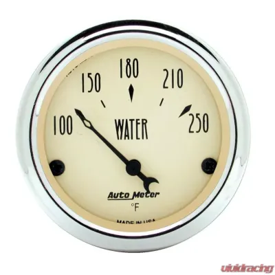 AutoMeter GAUGE; WATER TEMP; 2 1/16in.; 250deg.F; ELEC; ANTIQUE BEIGE - 1837