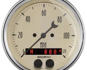 AutoMeter GAUGE; SPEEDOMETER; 3 3/8in.; 120MPH; GPS; ANTIQUE BEIGE
