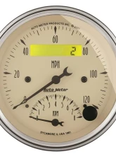 AutoMeter GAUGE; TACH/SPEEDO; 3 3/8in.; 120MPH/8K RPM; ELEC. PROGRAM.; ANTQ BEIGE                                     - 1881 - Image 3