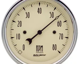 AutoMeter GAUGE; TACHOMETER; 3 3/8in.; 8K RPM; IN-DASH; ANTIQUE BEIGE