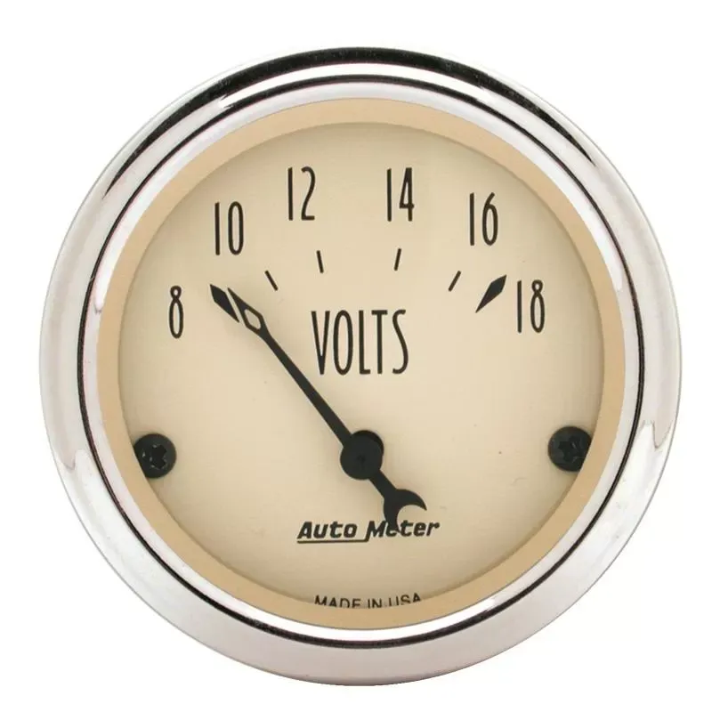 AutoMeter GAUGE; VOLTMETER; 2 1/16in.; 18V; ELEC; ANTIQUE BEIGE - 1891