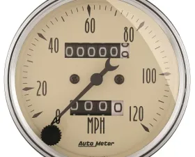 AutoMeter GAUGE; SPEEDOMETER; 3 1/8in.; 120MPH; MECHANICAL; ANTIQUE BEIGE