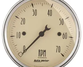 AutoMeter GAUGE; TACHOMETER; 3 1/8in.; 7K RPM; IN-DASH; ANTIQUE BEIGE