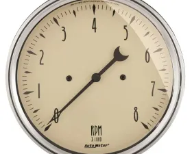 AutoMeter GAUGE; TACHOMETER; 5in.; 8K RPM; IN-DASH; ANTIQUE BEIGE