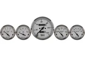 AutoMeter GAUGE KIT; 5 PC.; 3 1/8in./2 1/16in.; MECH. SPEEDOMETER; AMERICAN PLATINUM
