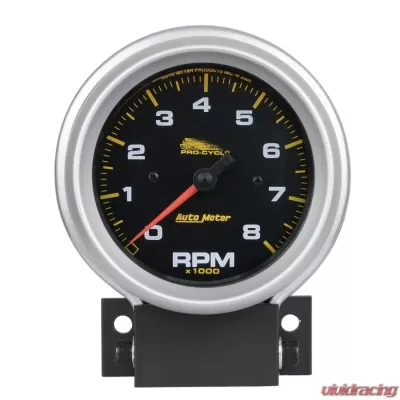 AutoMeter GAUGE; TACH; 3 3/4in.; 8K RPM; 2/4 CYLINDER; BLACK; PRO-CYCLE - 19201