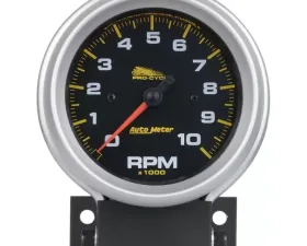 AutoMeter GAUGE; TACH; 3 3/4in.; 10K RPM; 2/4 CYLINDER; BLACK; PRO-CYCLE