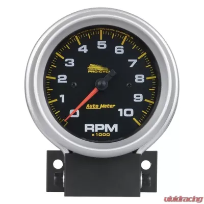 AutoMeter GAUGE; TACH; 3 3/4in.; 10K RPM; 2/4 CYLINDER; BLACK; PRO-CYCLE - 19202