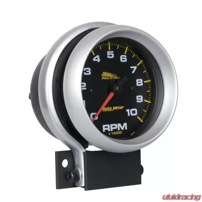 AutoMeter GAUGE; TACH; 3 3/4in.; 10K RPM; 2/4 CYLINDER; BLACK; PRO-CYCLE - 19202
