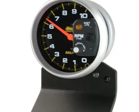 AutoMeter GAUGE; TACH; 5in.; 10K RPM; W/SHIFT-LITE 2/4 CYLINDER; BLACK; PRO-CYCLE
