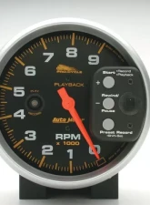 AutoMeter GAUGE; TACH; 5in.; 9K RPM; PEDESTAL W/RPM PLAYBACK; BLACK; PRO-CYCLE                                     - 19266 - Image 2