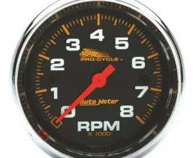 AutoMeter GAUGE; TACH; 2 5/8in.; 8K RPM; 2/4 CYLINDER; BLACK; PRO-CYCLE