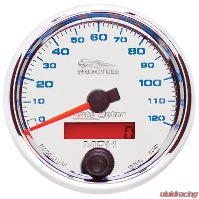 AutoMeter GAUGE; SPEEDO; 2 5/8in.; 120 MPH; ELEC; CHROME; PRO-CYCLE - 19342